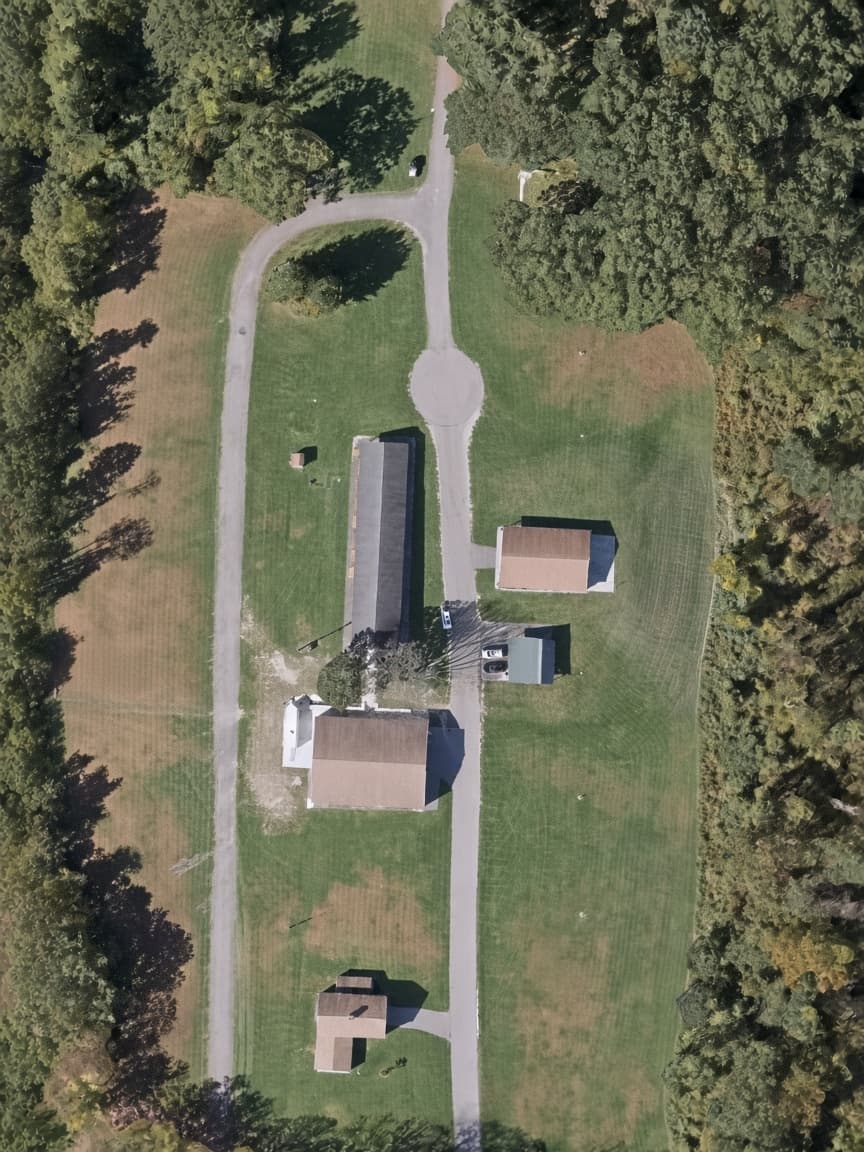 Satellite photo of the grounds at Veterans Memorial Park